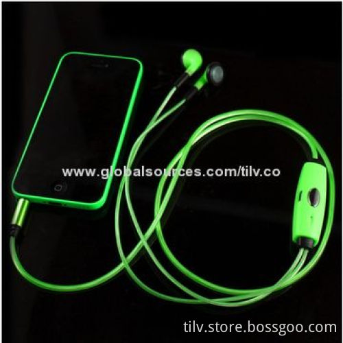 2014 New Flashlight Wired Earphone for Mobile PhoneNew
